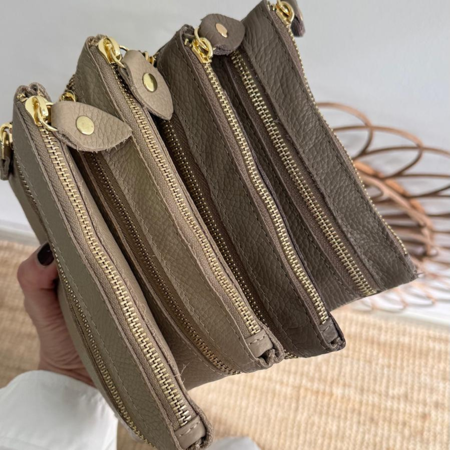 1 Monedero de piel cremallera