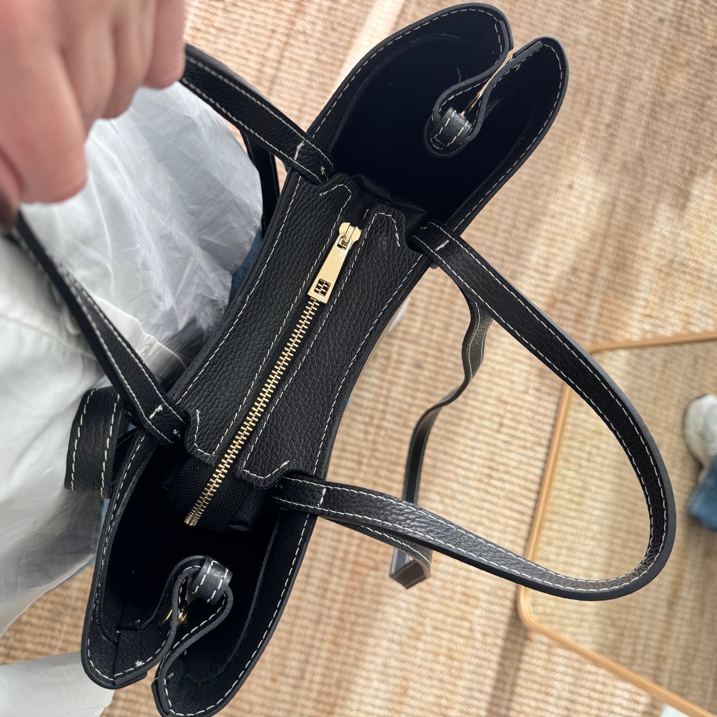 Tote estructurado piel negro