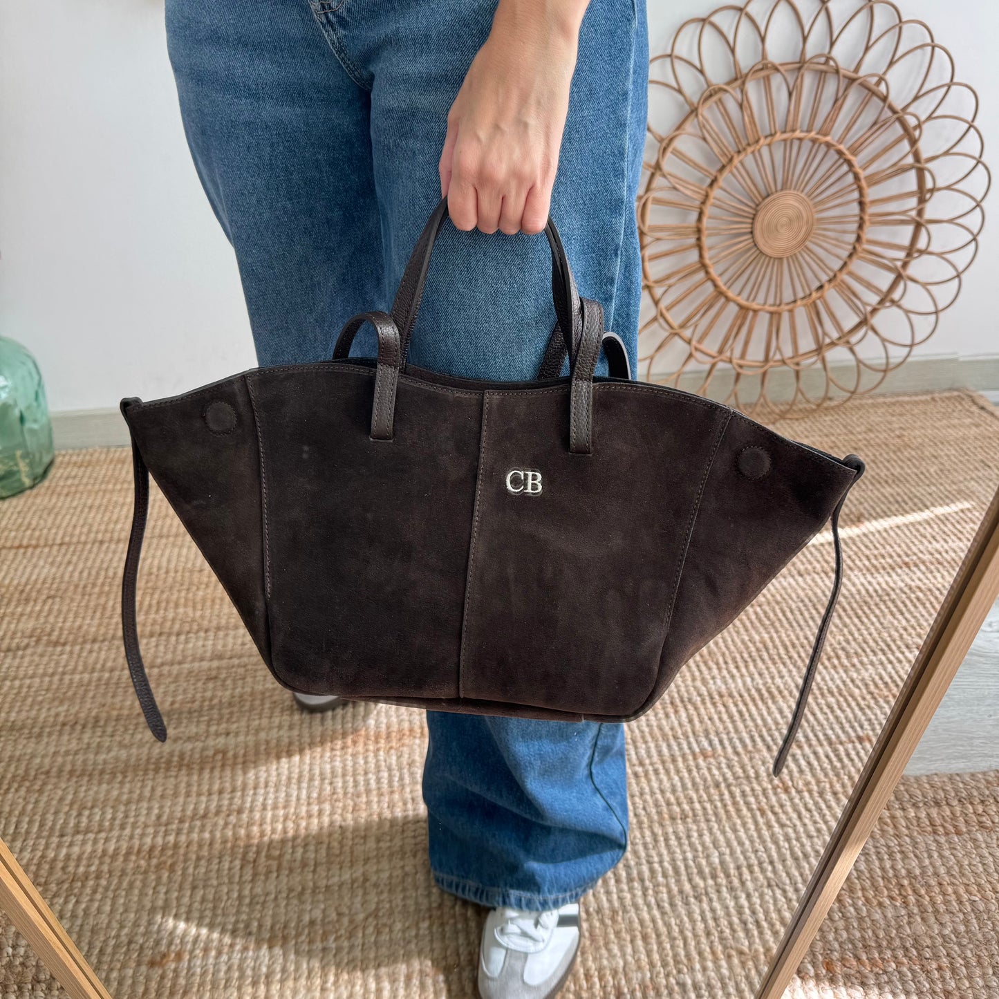 Bolso tote serraje marrón