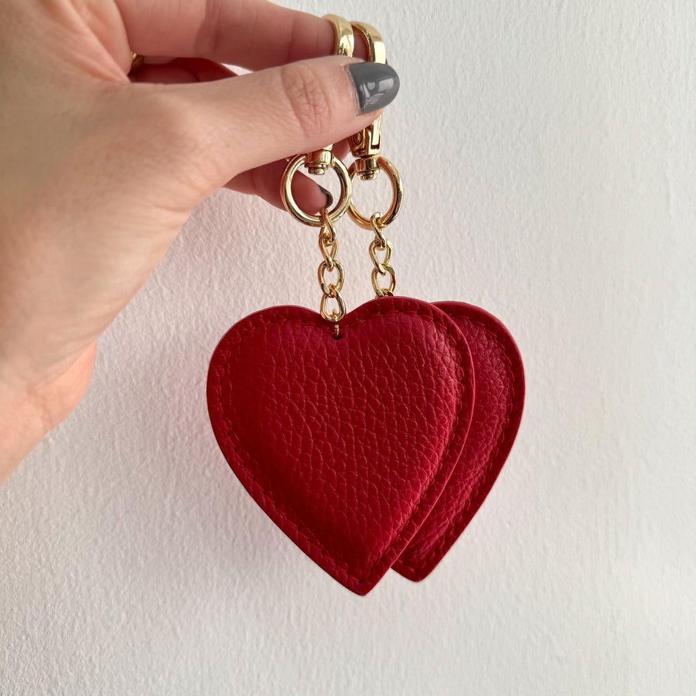LLAVERO PIEL FORMA CORAZÓN