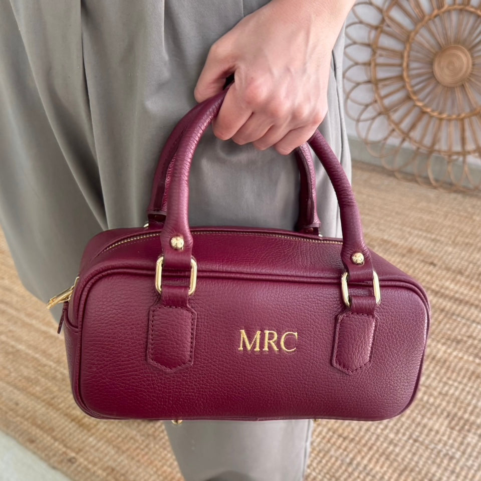 Bolso rectangular piel granate