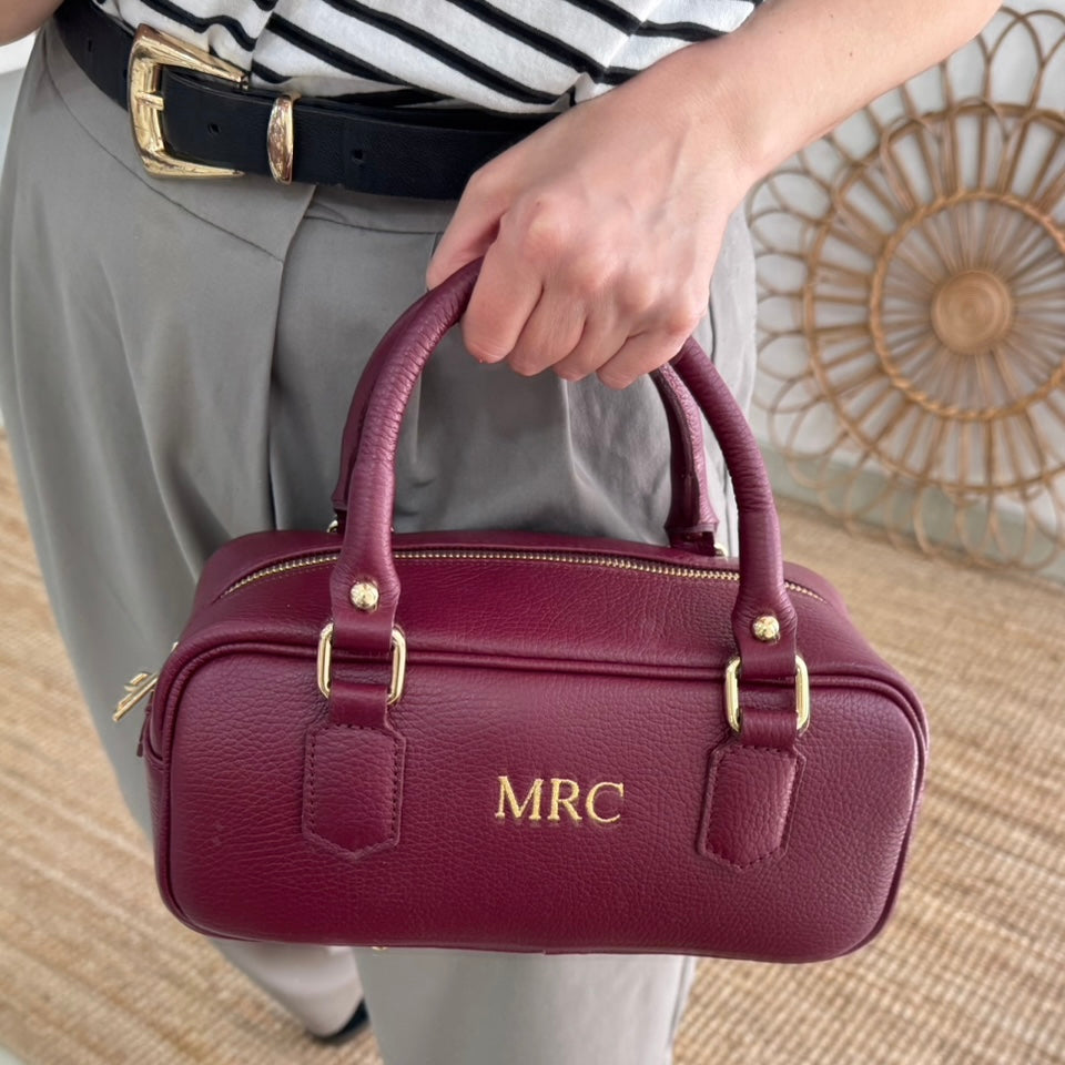 Bolso rectangular piel granate