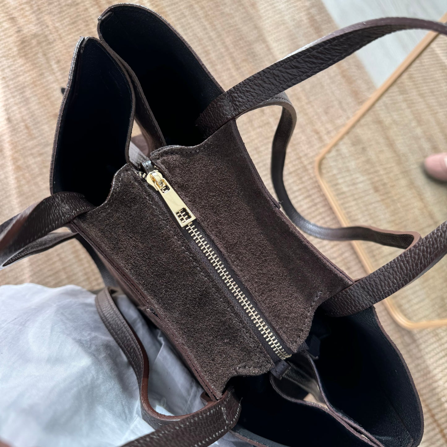 Bolso tote serraje marrón