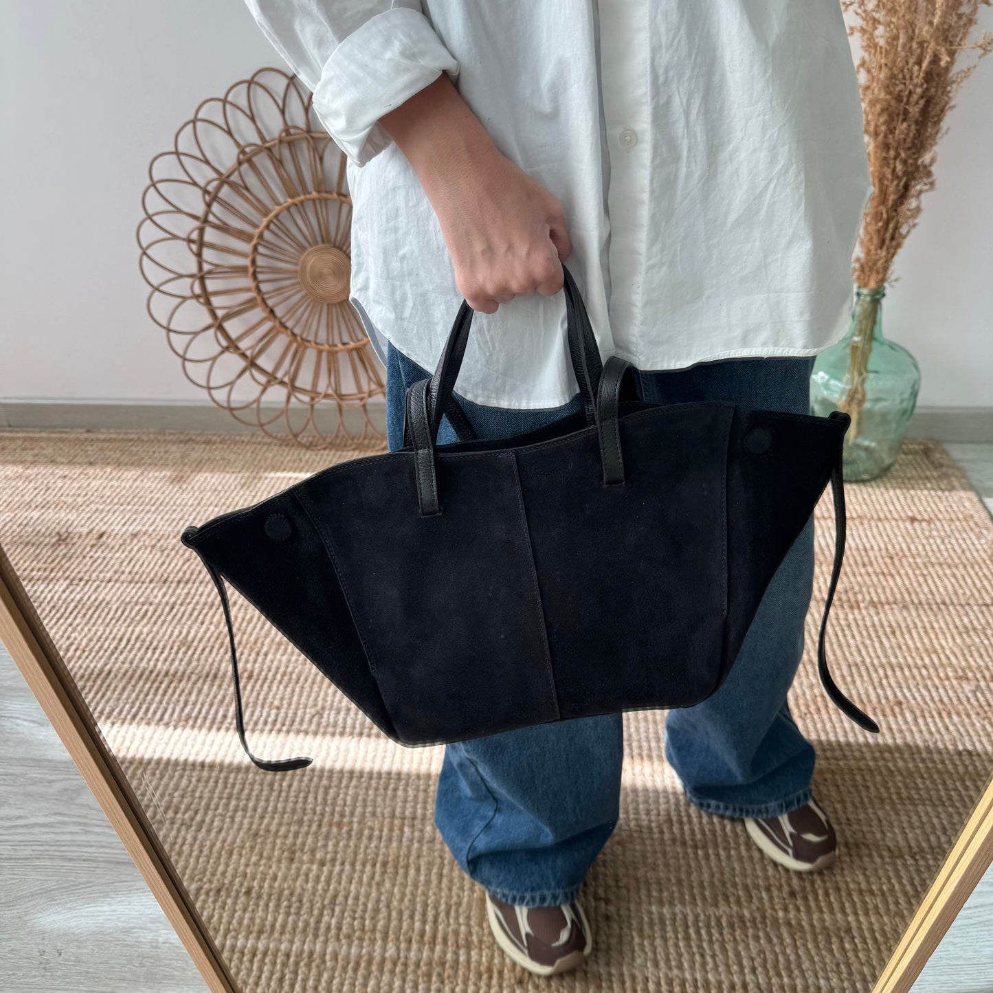 Bolso tote serraje negro