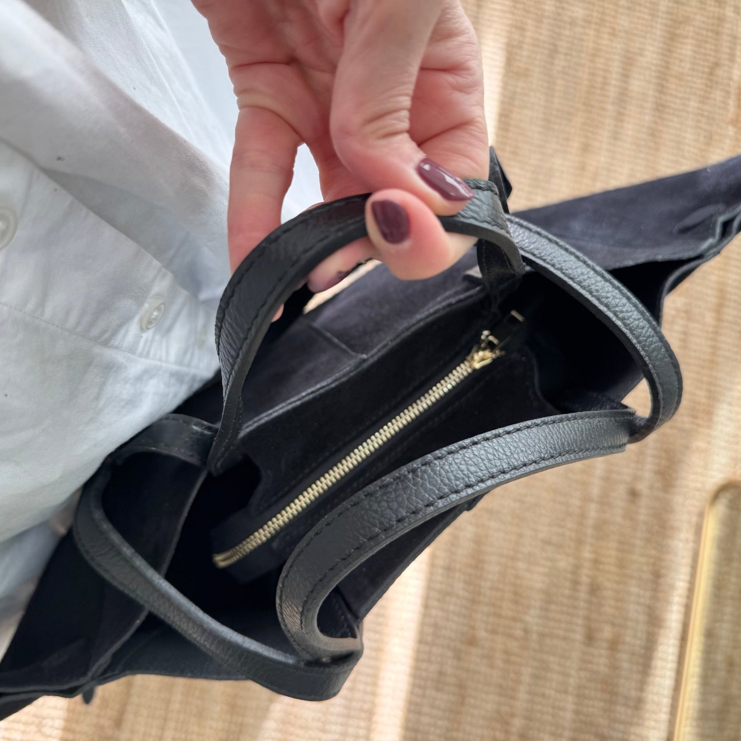 Bolso tote serraje negro - Bubbleshopbcn
