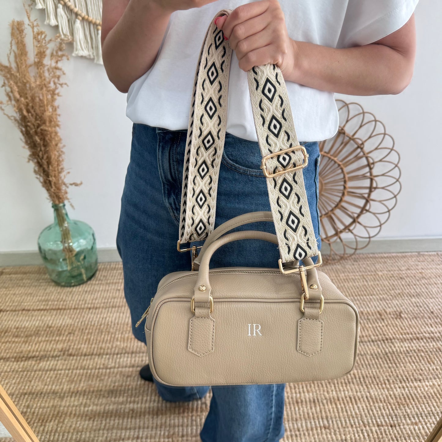 Bolso rectangular piel taupe