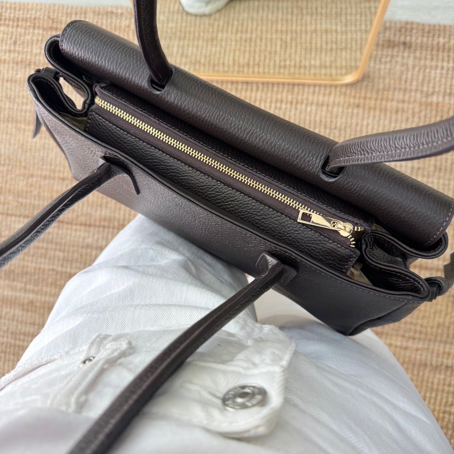 Bolso baguette marrón