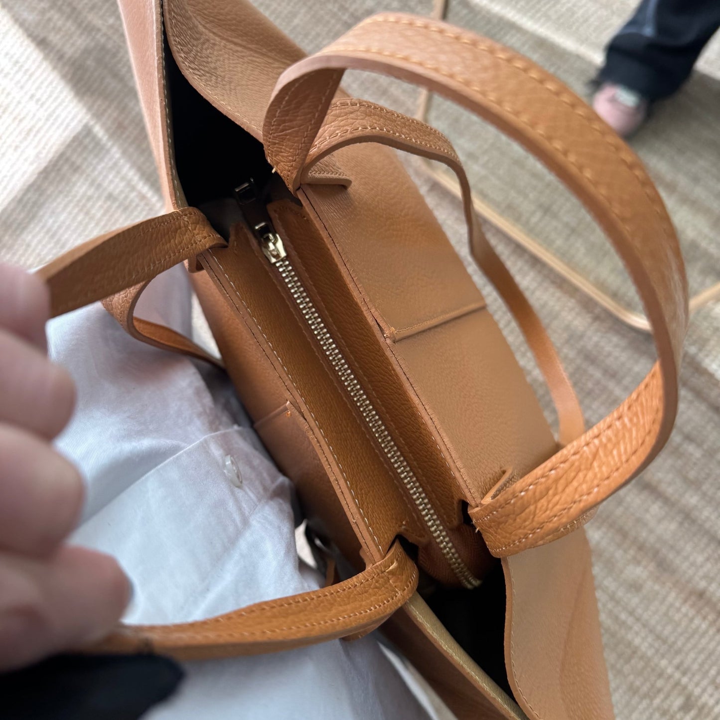 Bolso tote camel piel - Bubbleshopbcn