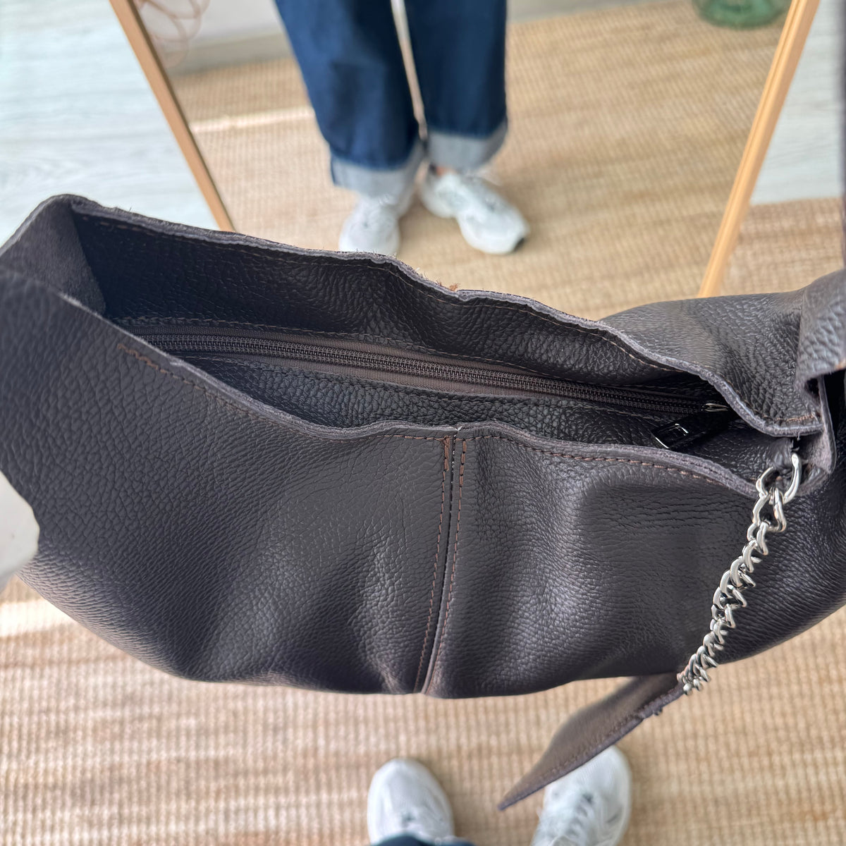 Bolso piel marrón
