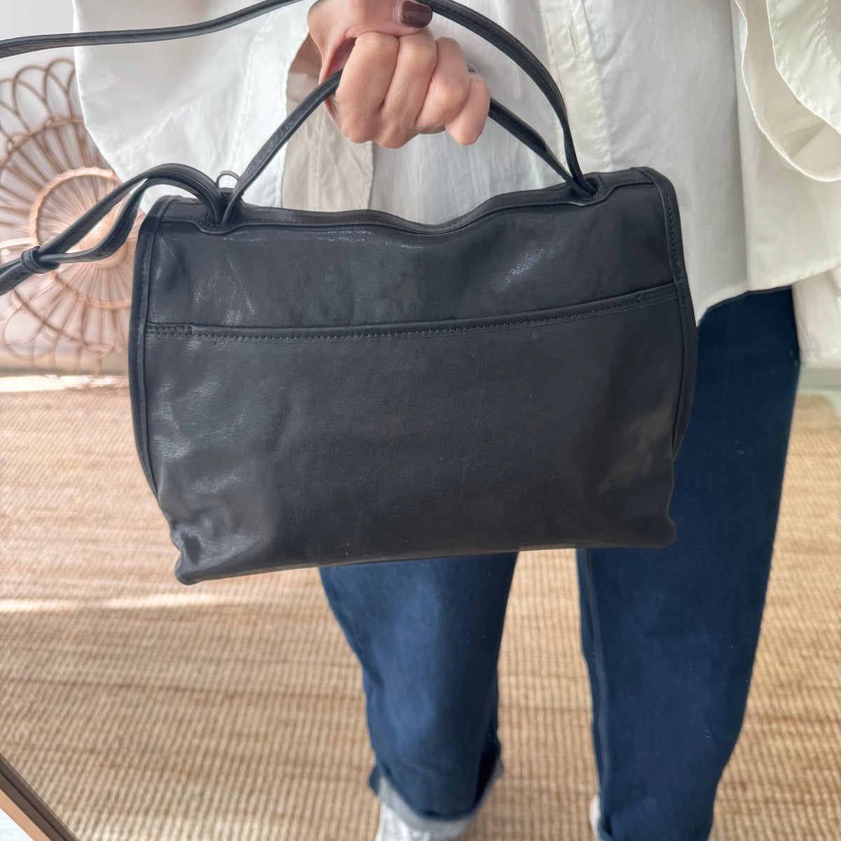 Bolso cartera mediano negro