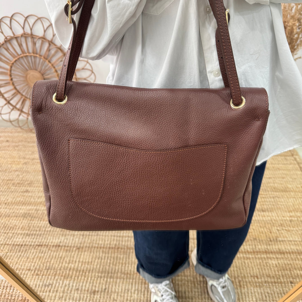 Bolso maxi solapa marrón