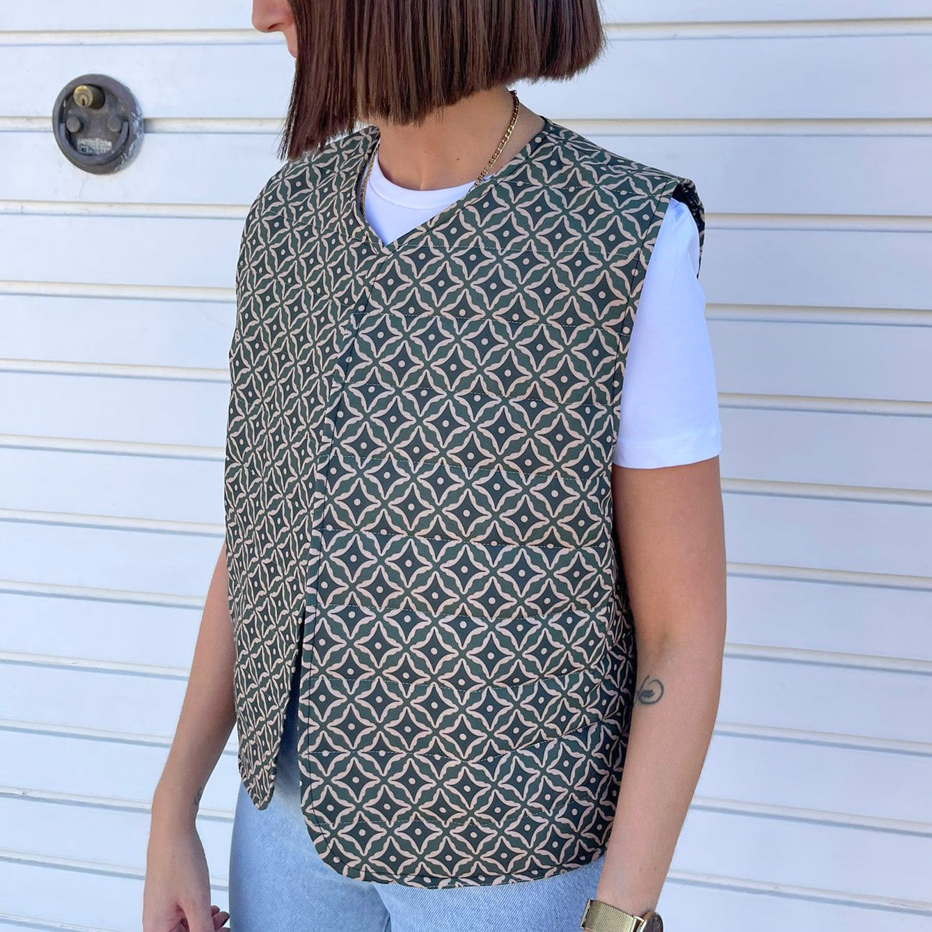 Chaleco con acolchado finito estampado nº 2