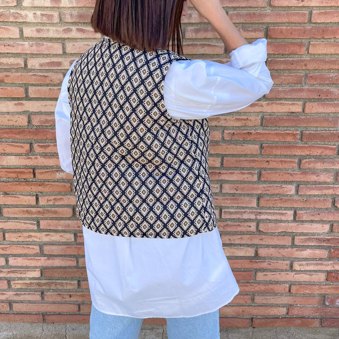 Chaleco con acolchado finito estampado nº 3