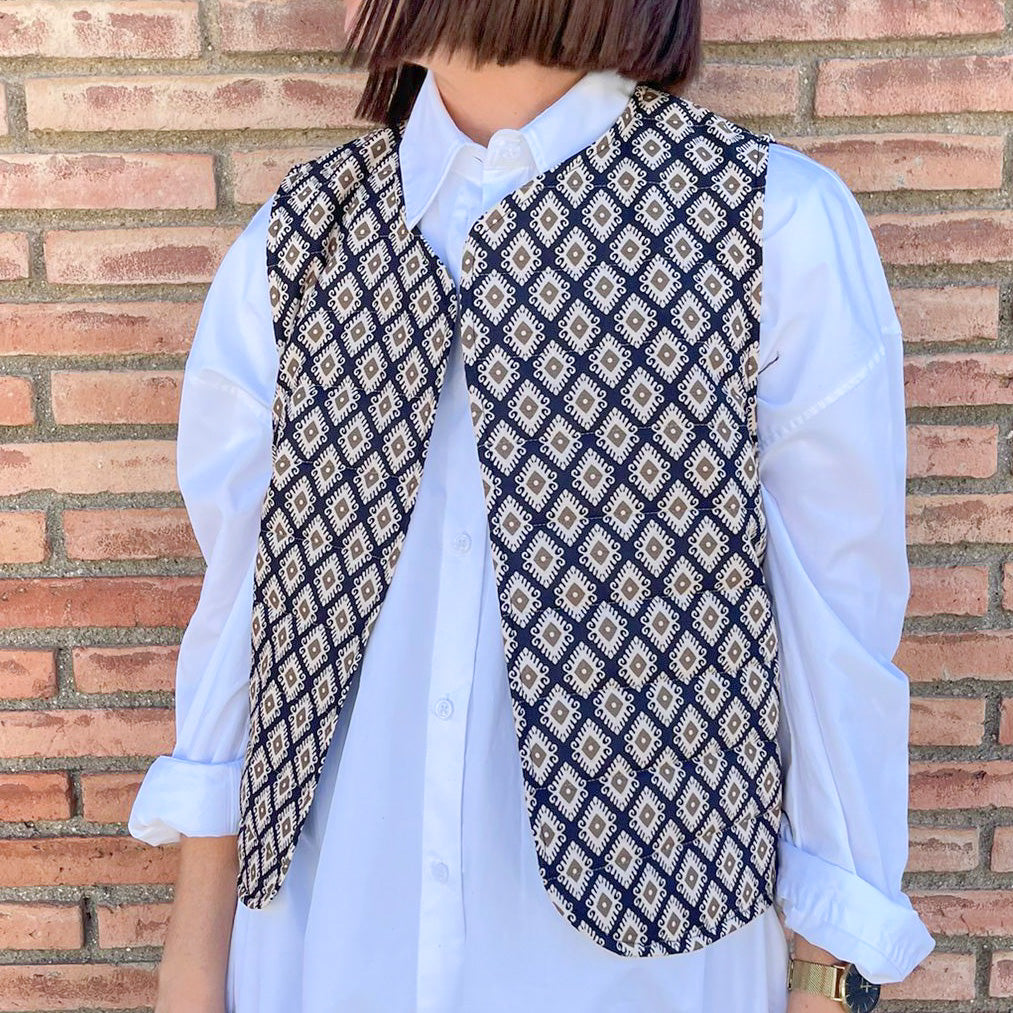 Chaleco con acolchado finito estampado nº 3