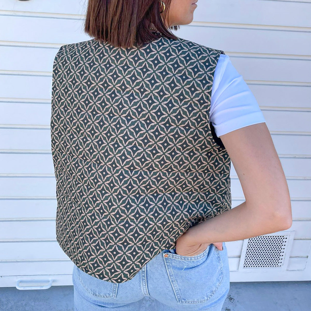 Chaleco con acolchado finito estampado nº 2