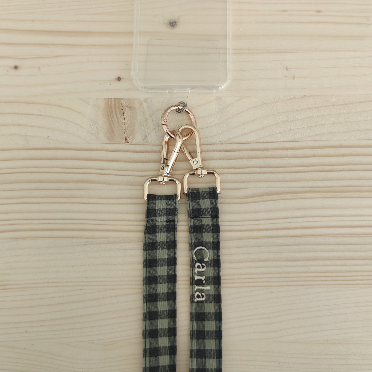 Cuelga móvil vichy personalizado