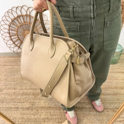 Shopper hebillas piel taupe