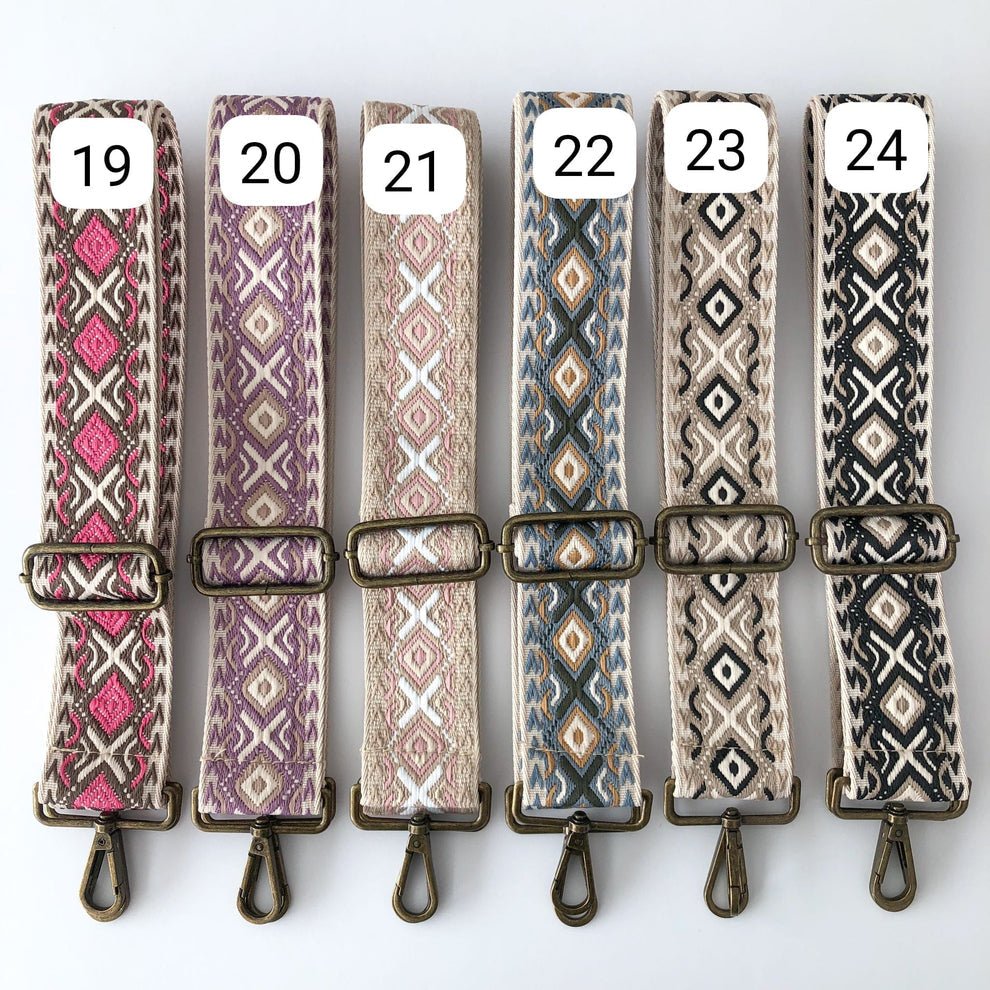 Bandolera denim asas piel taupe iniciales bordadas - Bubbleshopbcn