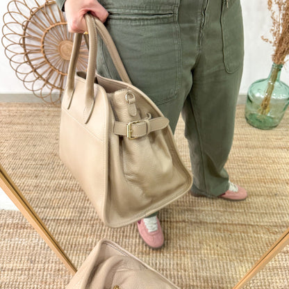 Shopper hebillas piel taupe