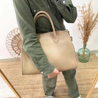 Shopper hebillas piel taupe