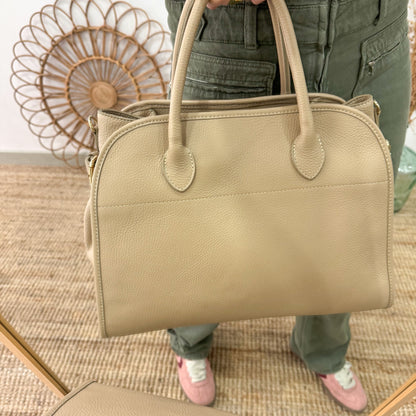 Shopper hebillas piel taupe