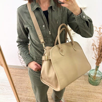 Shopper hebillas piel taupe