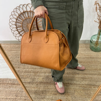 Shopper hebillas piel camel