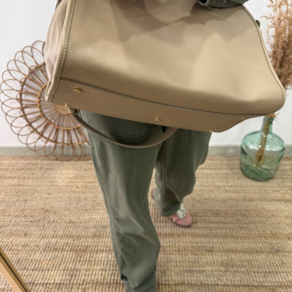 Shopper hebillas piel taupe