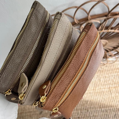 1 Monedero de piel cremallera