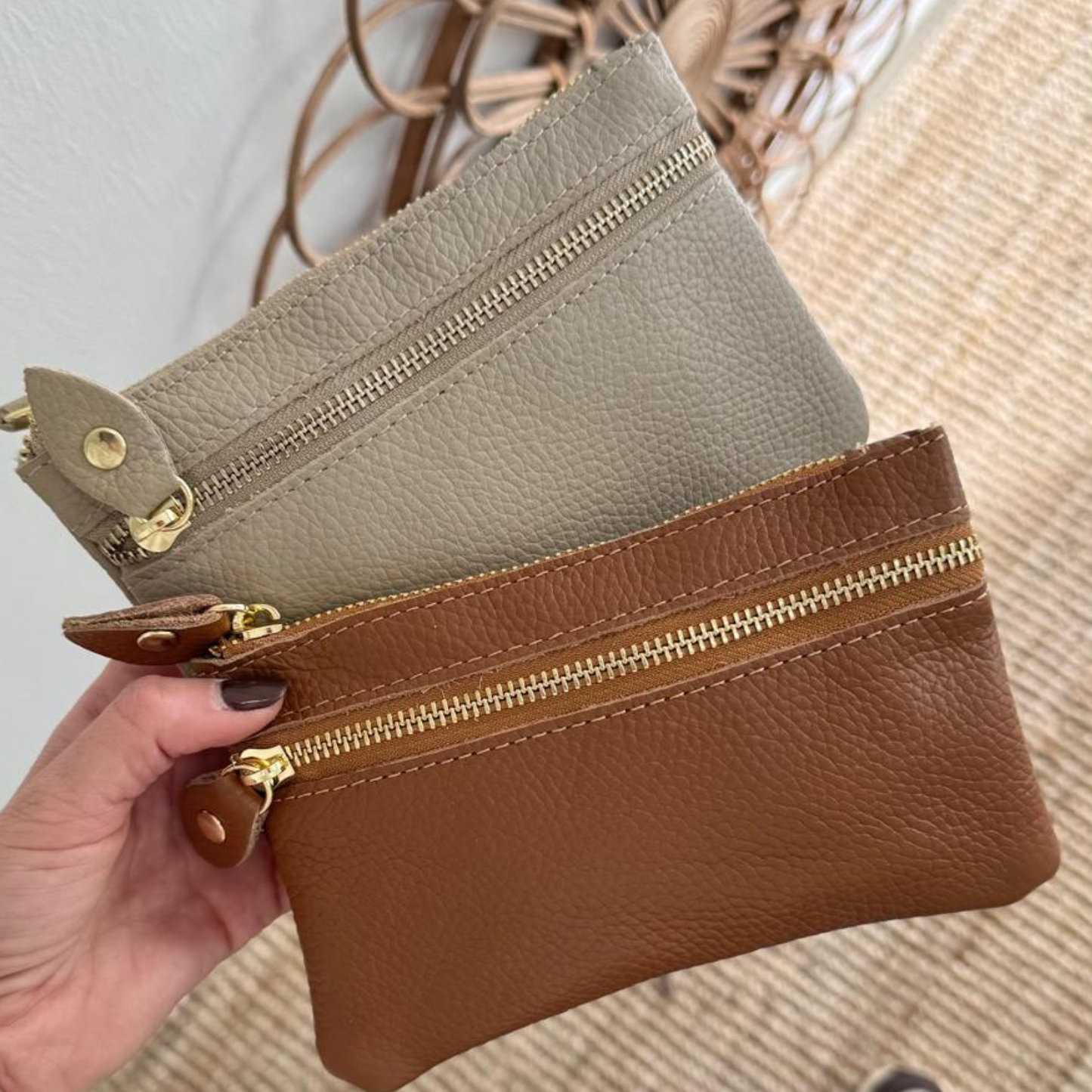 1 Monedero de piel cremallera