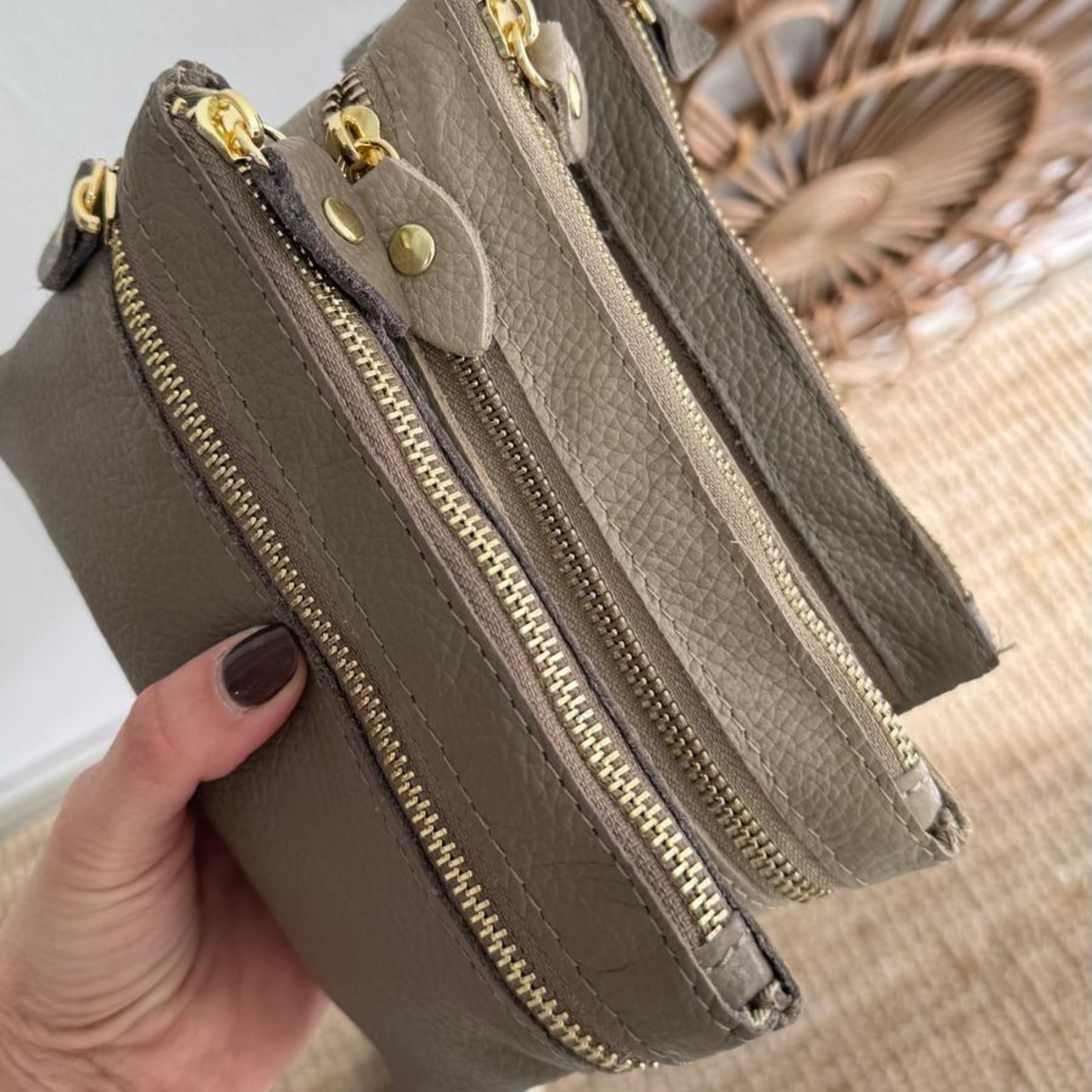 1 Monedero de piel cremallera