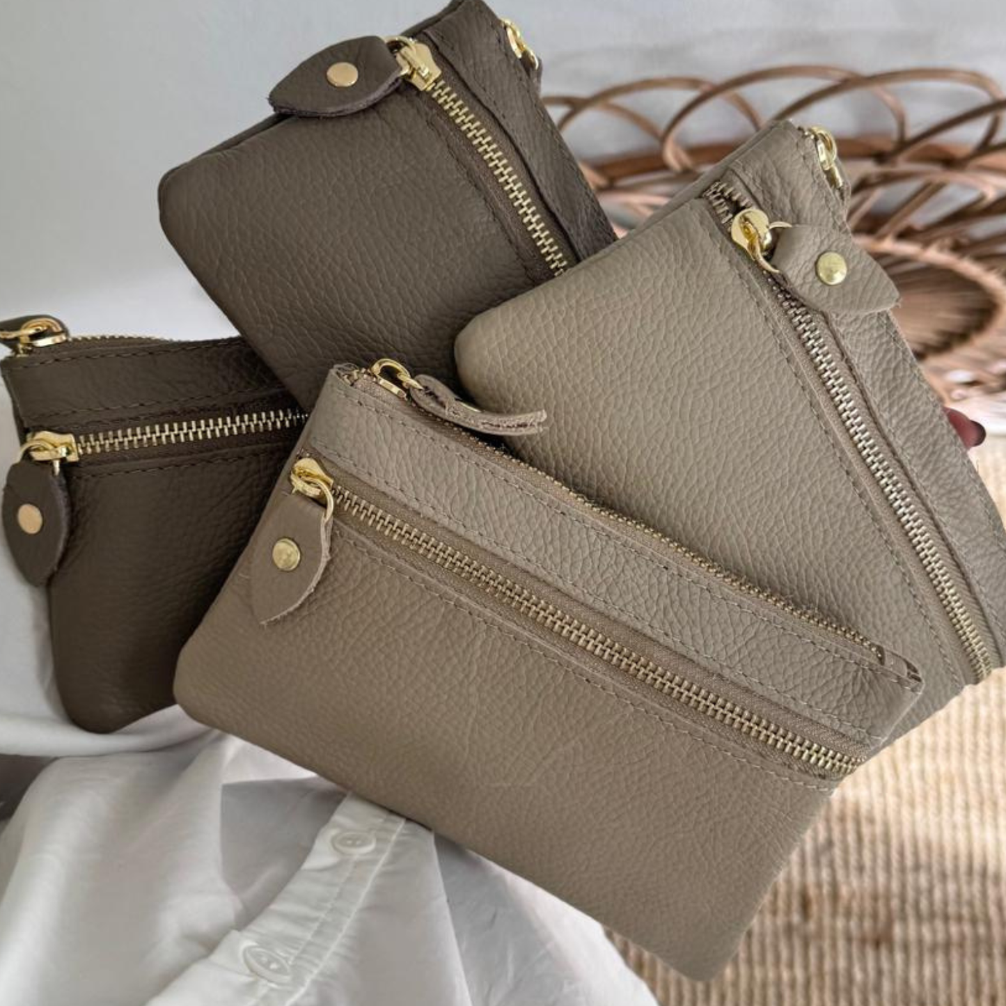 1 Monedero de piel cremallera