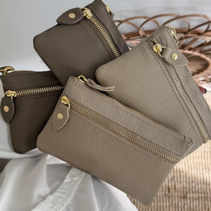 1 Monedero de piel cremallera