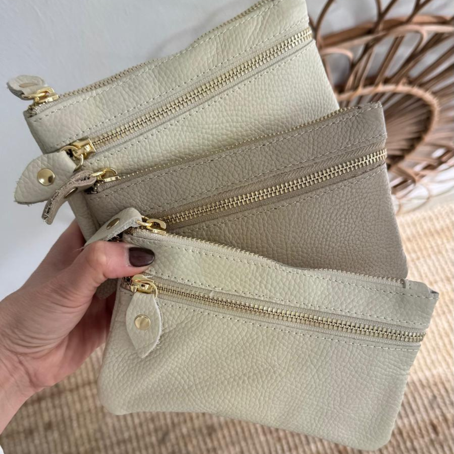 1 Monedero de piel cremallera