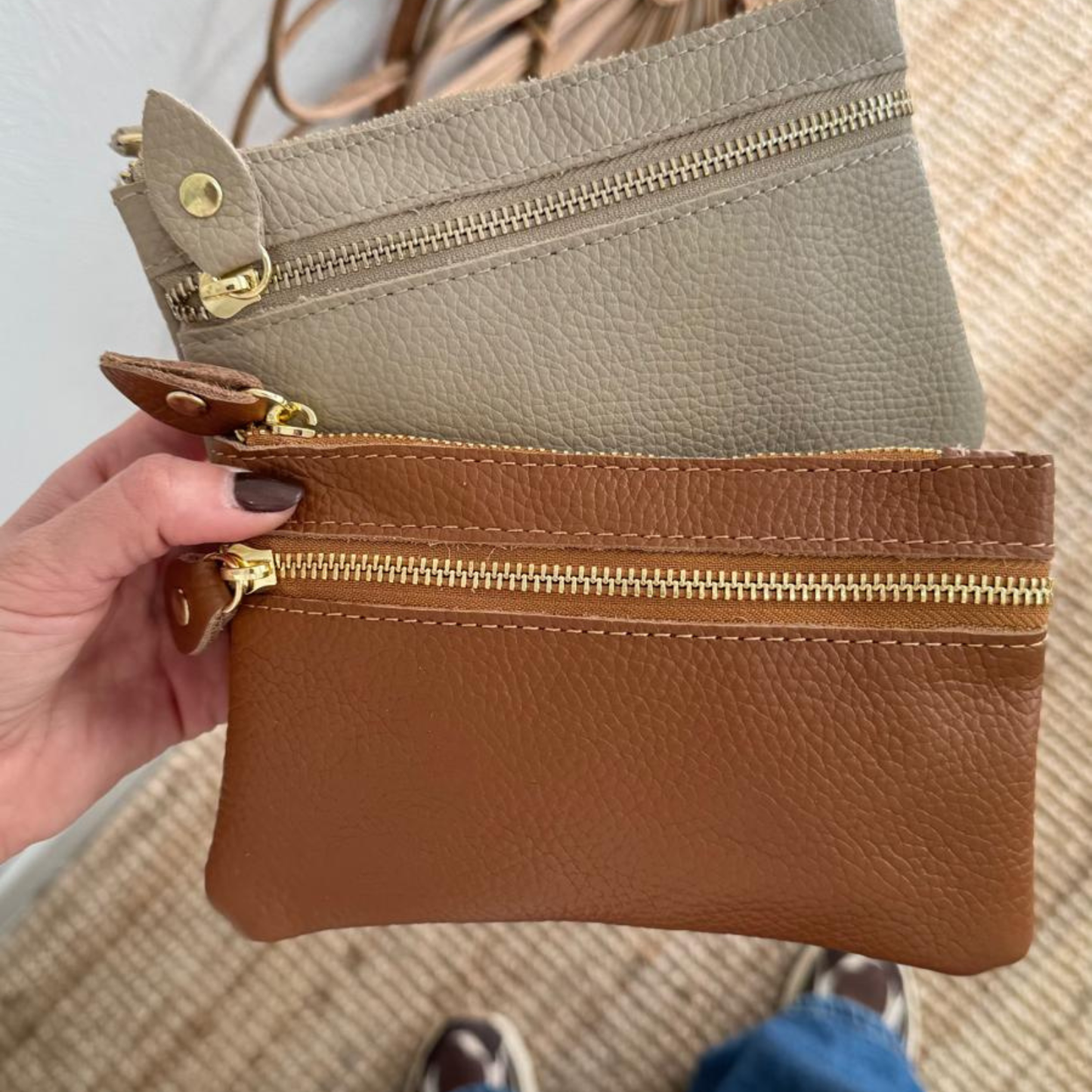 1 Monedero de piel cremallera