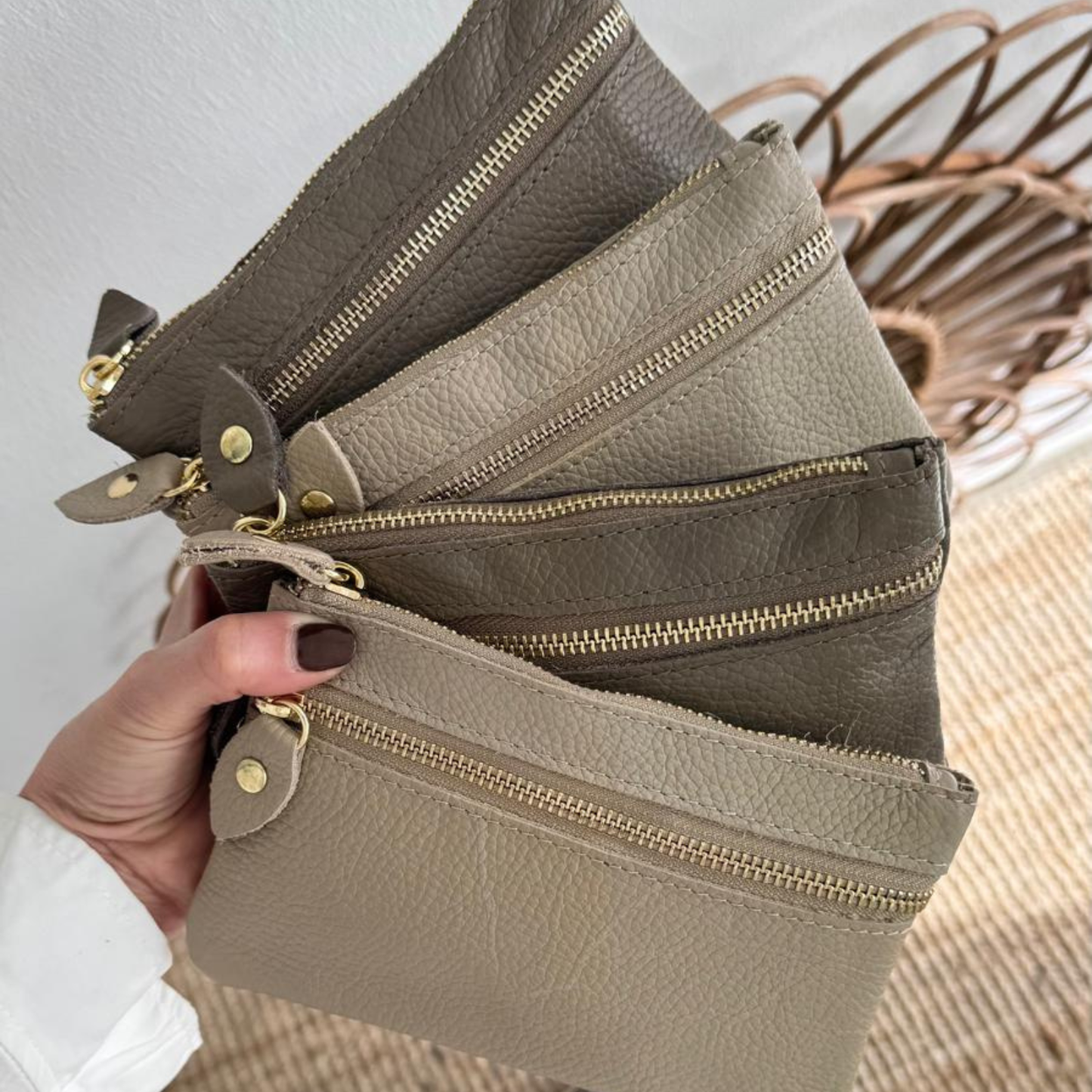 1 Monedero de piel cremallera