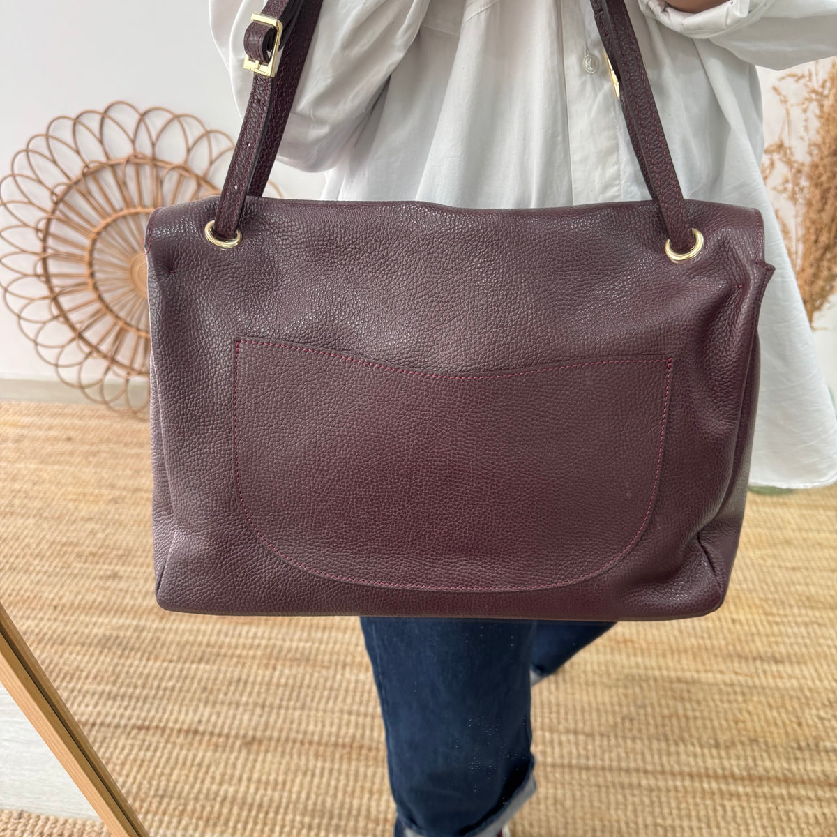 Bolso maxi solapa granate