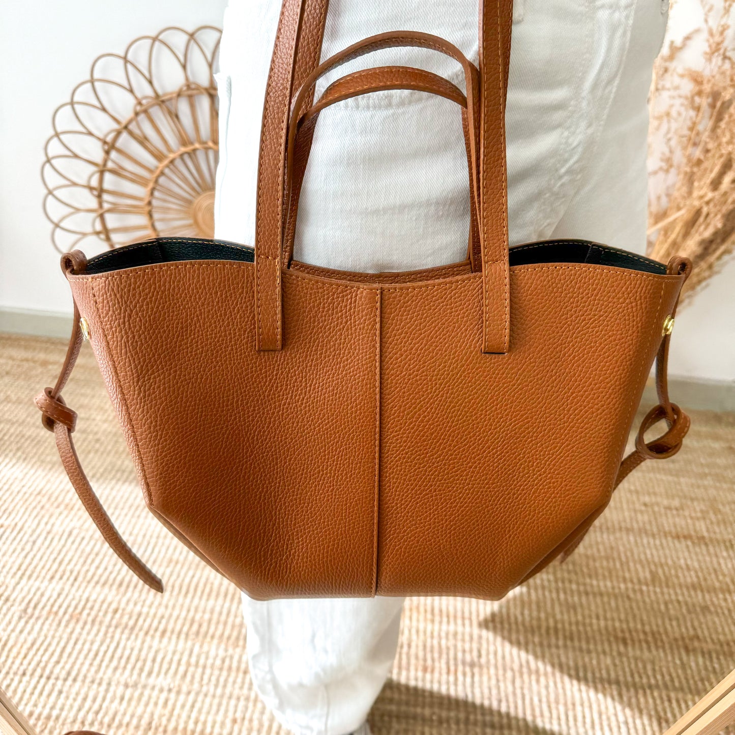 Bolso tote piel camel