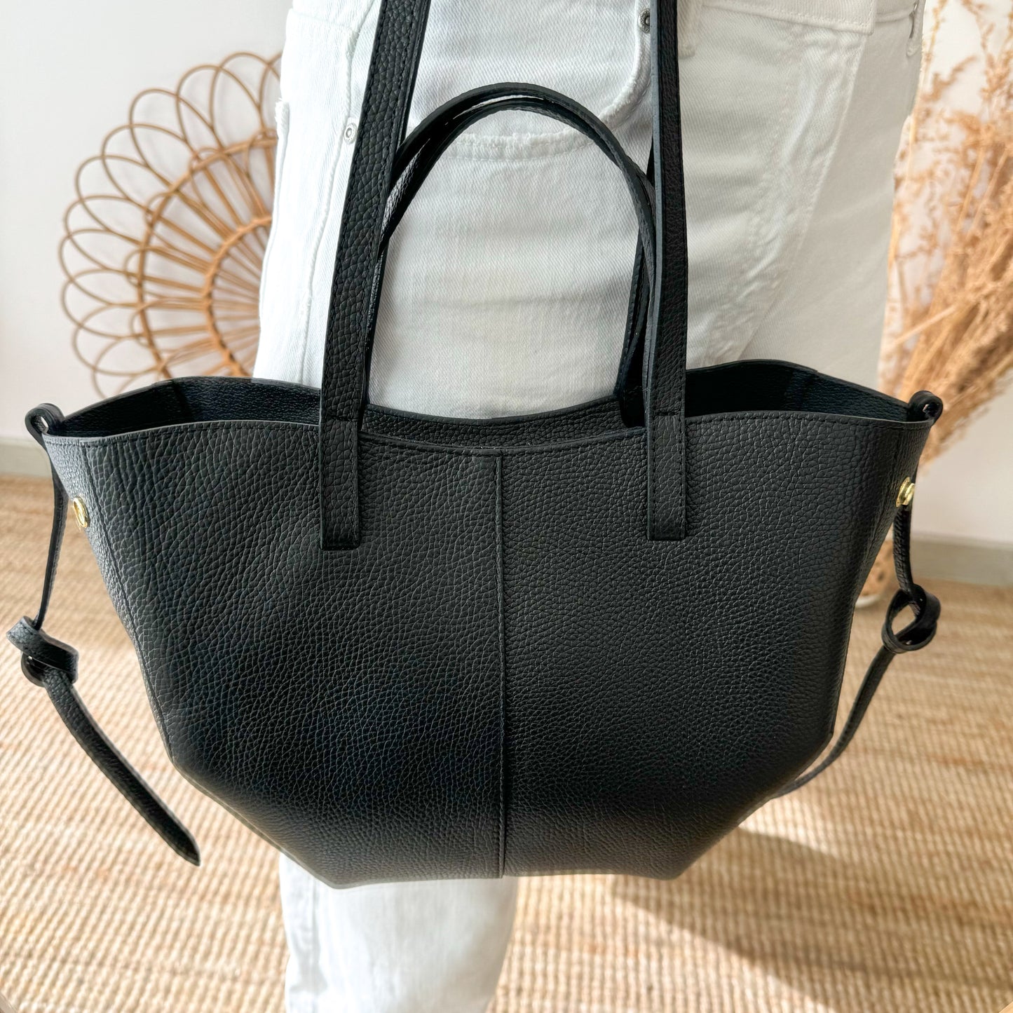 Bolso tote piel negro