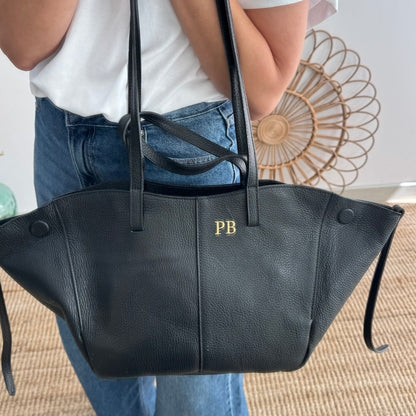 Bolso tote negro piel