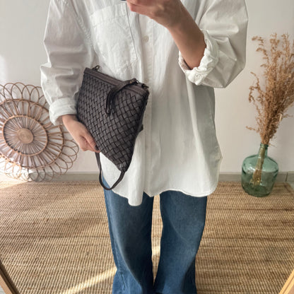 Bandolera piel lavada marrón