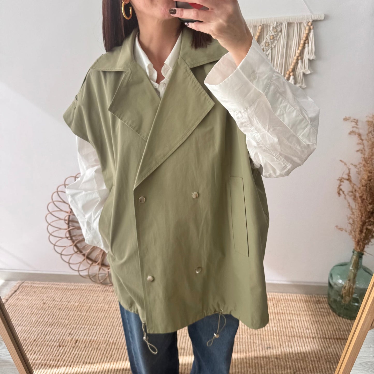 Chaleco trench oversize