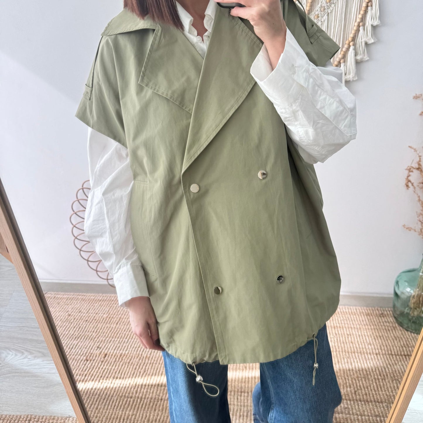 Chaleco trench oversize