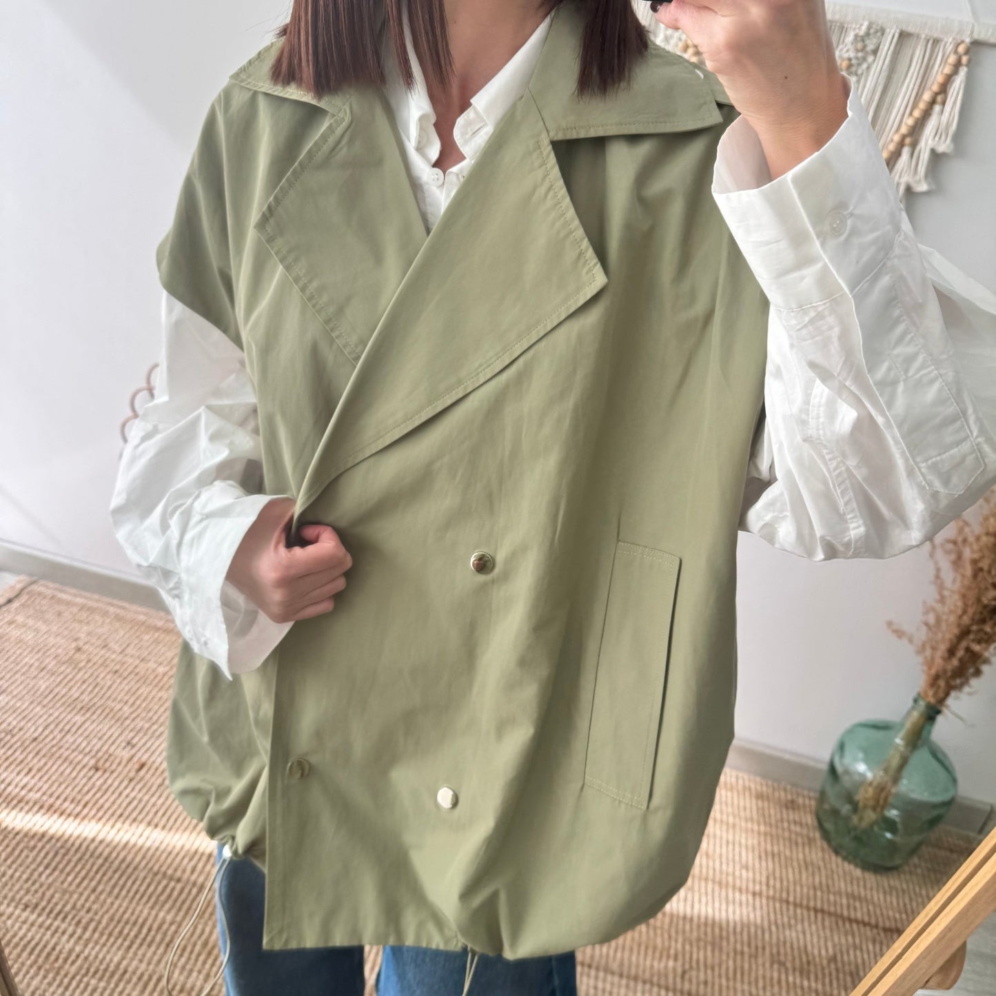 Chaleco trench oversize