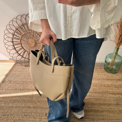 Tote estructurado piel taupe - Bubbleshopbcn