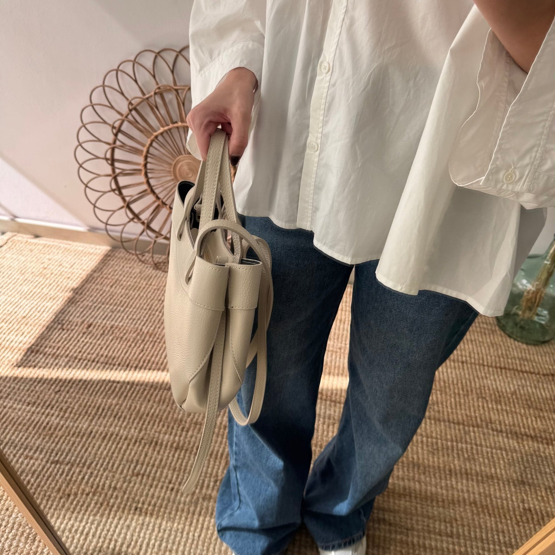 Tote estructurado piel beige - Bubbleshopbcn