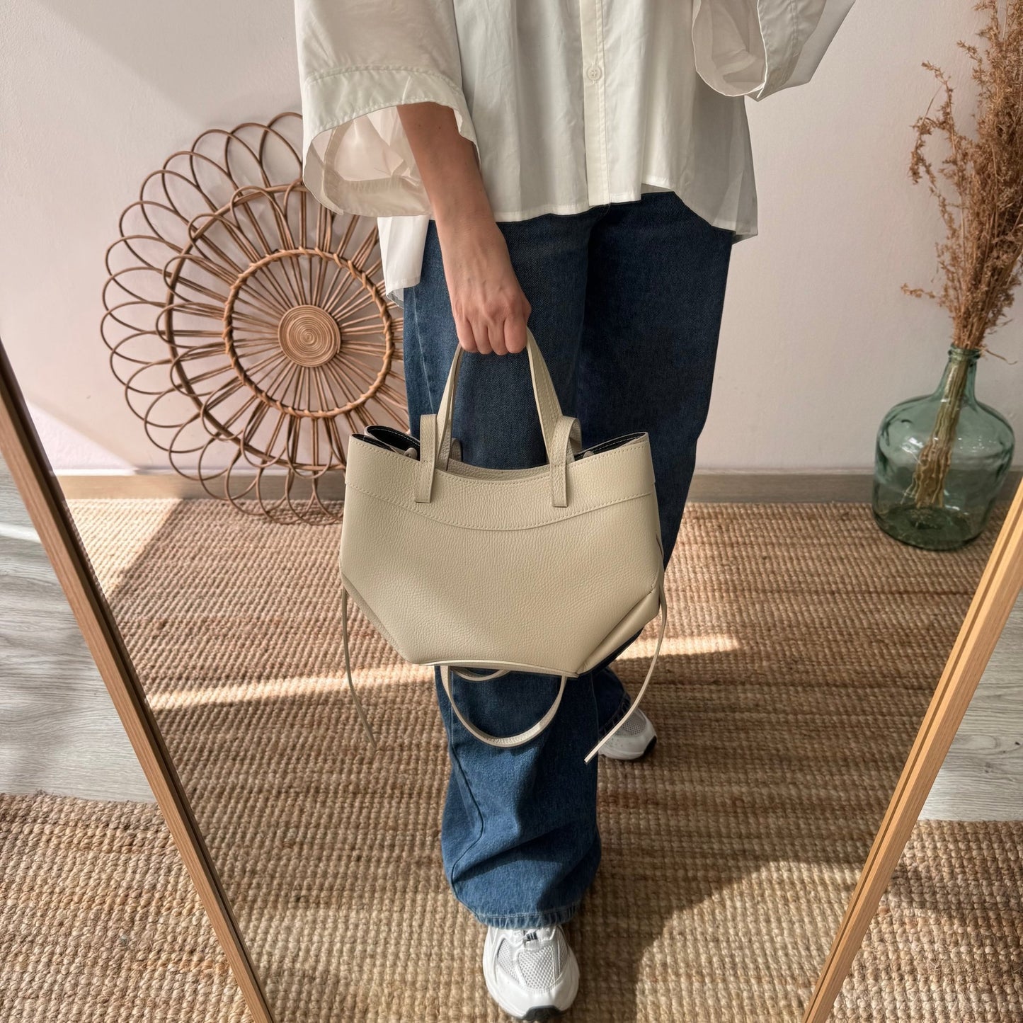 Tote estructurado piel beige - Bubbleshopbcn