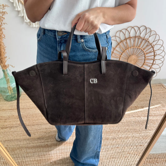 Bolso tote serraje marrón