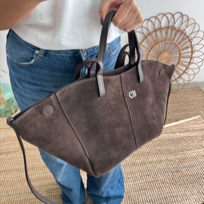 Bolso tote serraje marrón