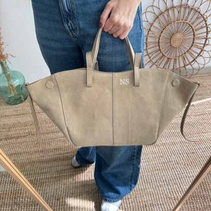 Bolso tote serraje taupe